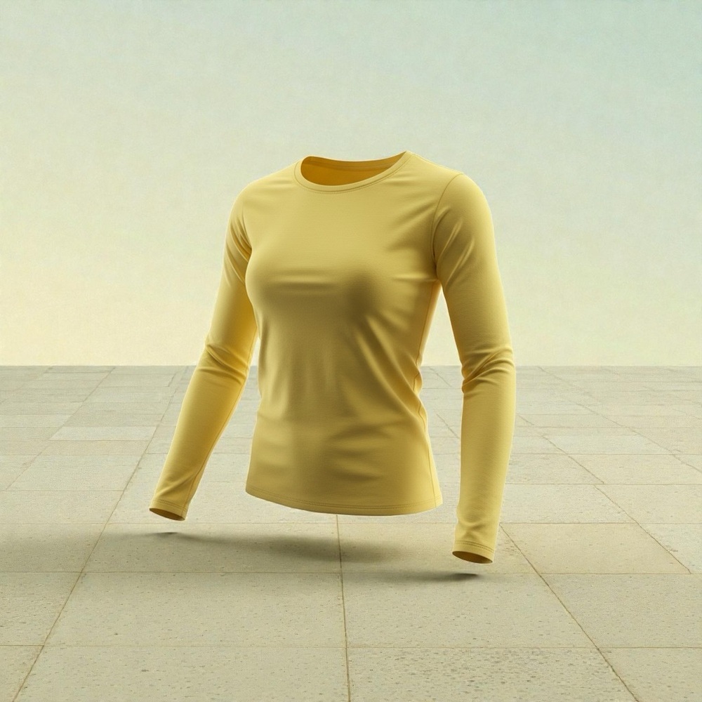 Elegant Yellow Long Sleeve Women's Top